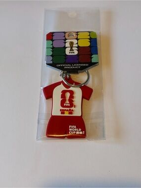 2026 FIFA WORLD CUP España Red & White Jersey Keychain - Official Licensed